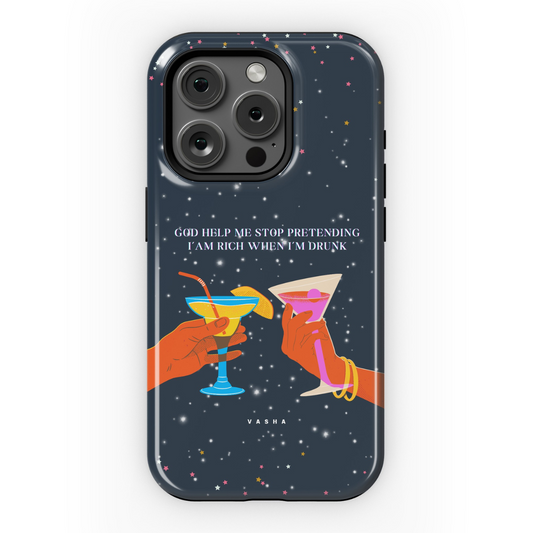 Telefono dėklas – God Help Me Stop Pretending I’am Rich When I’m Drunk