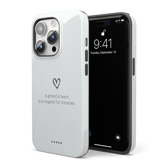 Telefono dėklas – Grateful Heart (baltas)