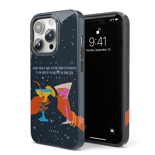 Telefono dėklas – God Help Me Stop Pretending I’am Rich When I’m Drunk