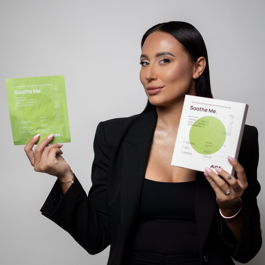 Greito poveikio raminanti lakštinė veido kaukė su peptidais AIMX „Soothe Me“