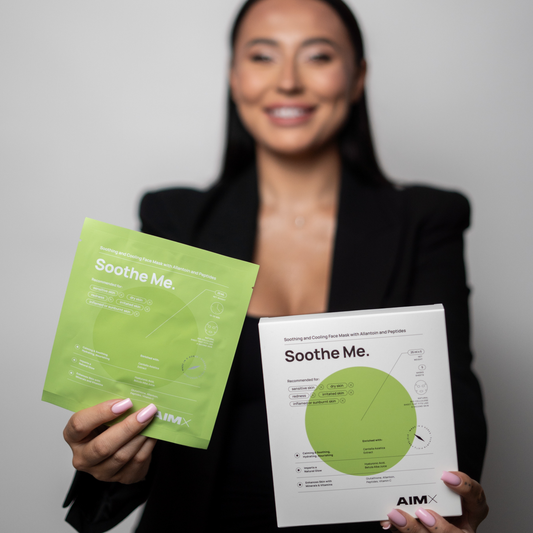 Greito poveikio raminanti lakštinė veido kaukė su peptidais AIMX „Soothe Me“