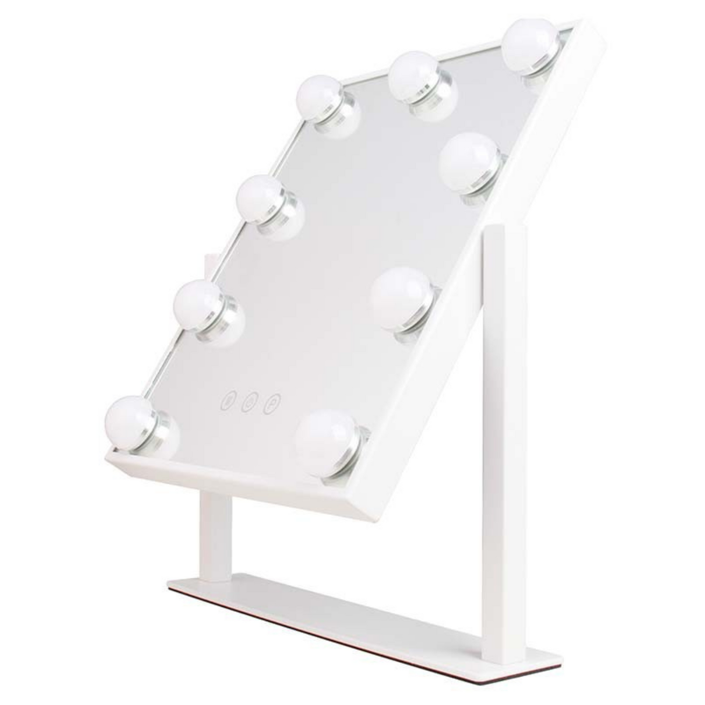 Pastatomas baltas veidrodis su apšvietimu