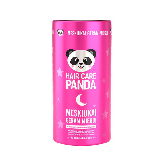 HAIR CARE PANDA maisto papildas MEŠKIUKAI GERAM MIEGUI, 300g, 60 guminukų