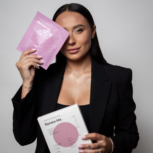 Greito poveikio „Anti-aging“ lakštinė veido kaukė su peptidais ir kolagenu AIMX „Renew Me“