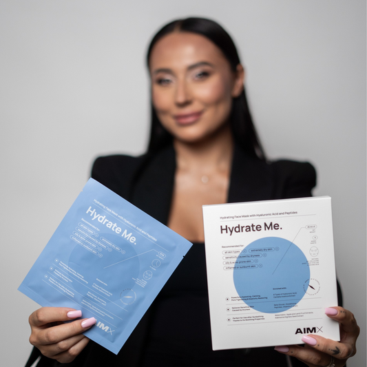 Greito poveikio giliai drėkinanti lakštinė veido kaukė su peptidais AIMX „Hydrate Me“