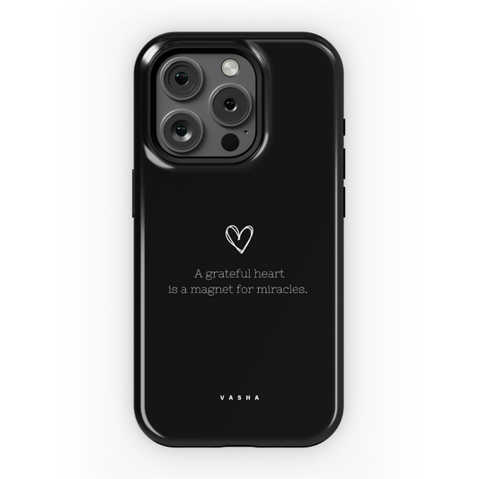 Phone Case - A grateful heart (black)
