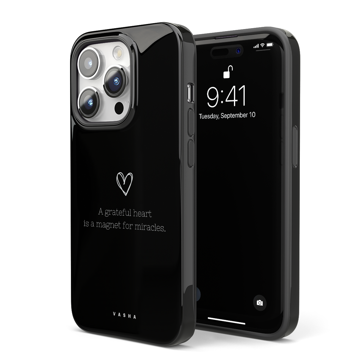 Phone Case - A grateful heart (black)