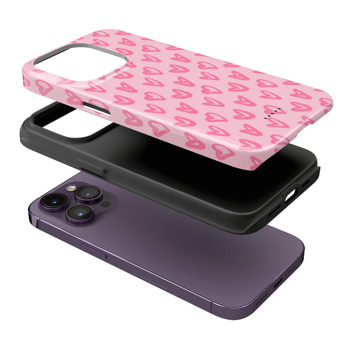 Phone Case - Pink hearts