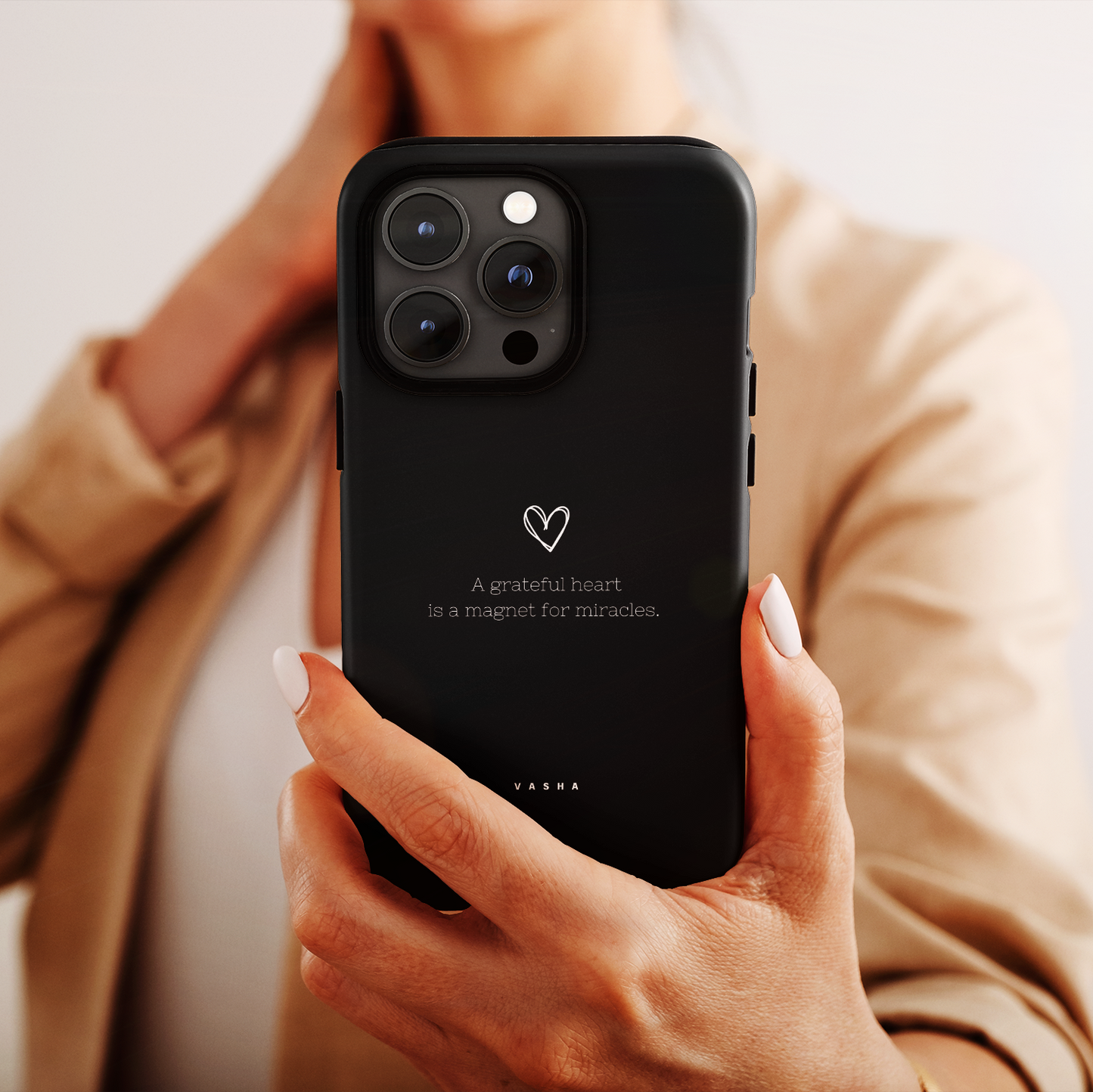 Phone Case - A grateful heart (black)