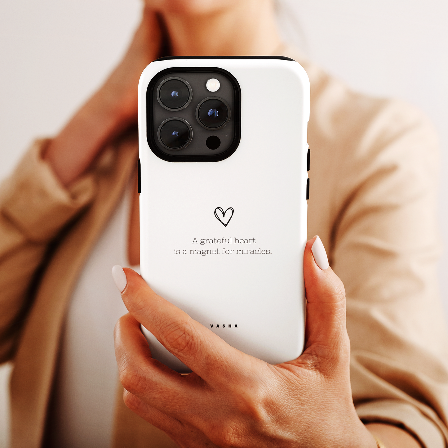 Phone Case - A gratefull heart (white)
