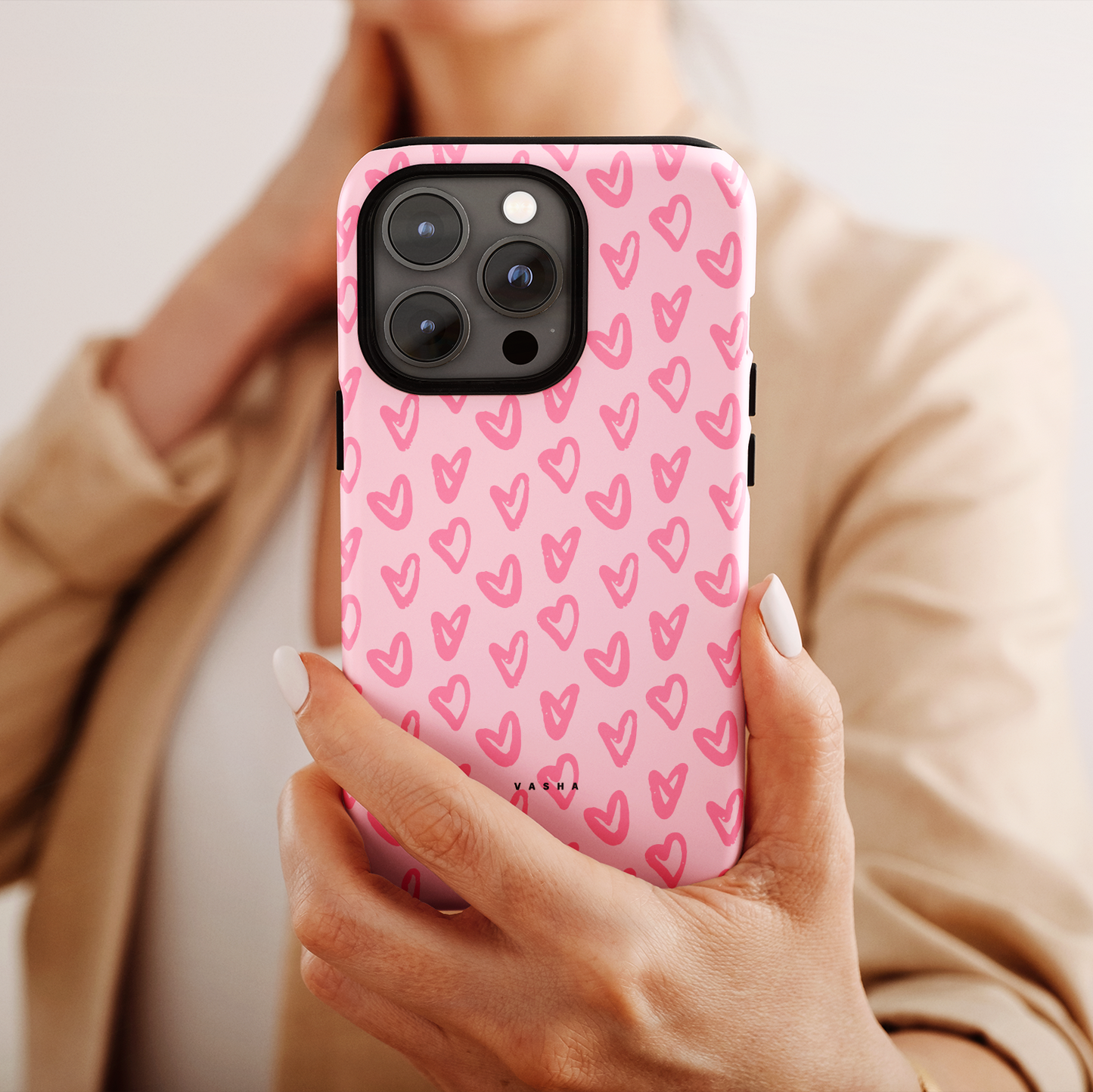Phone Case - Pink hearts