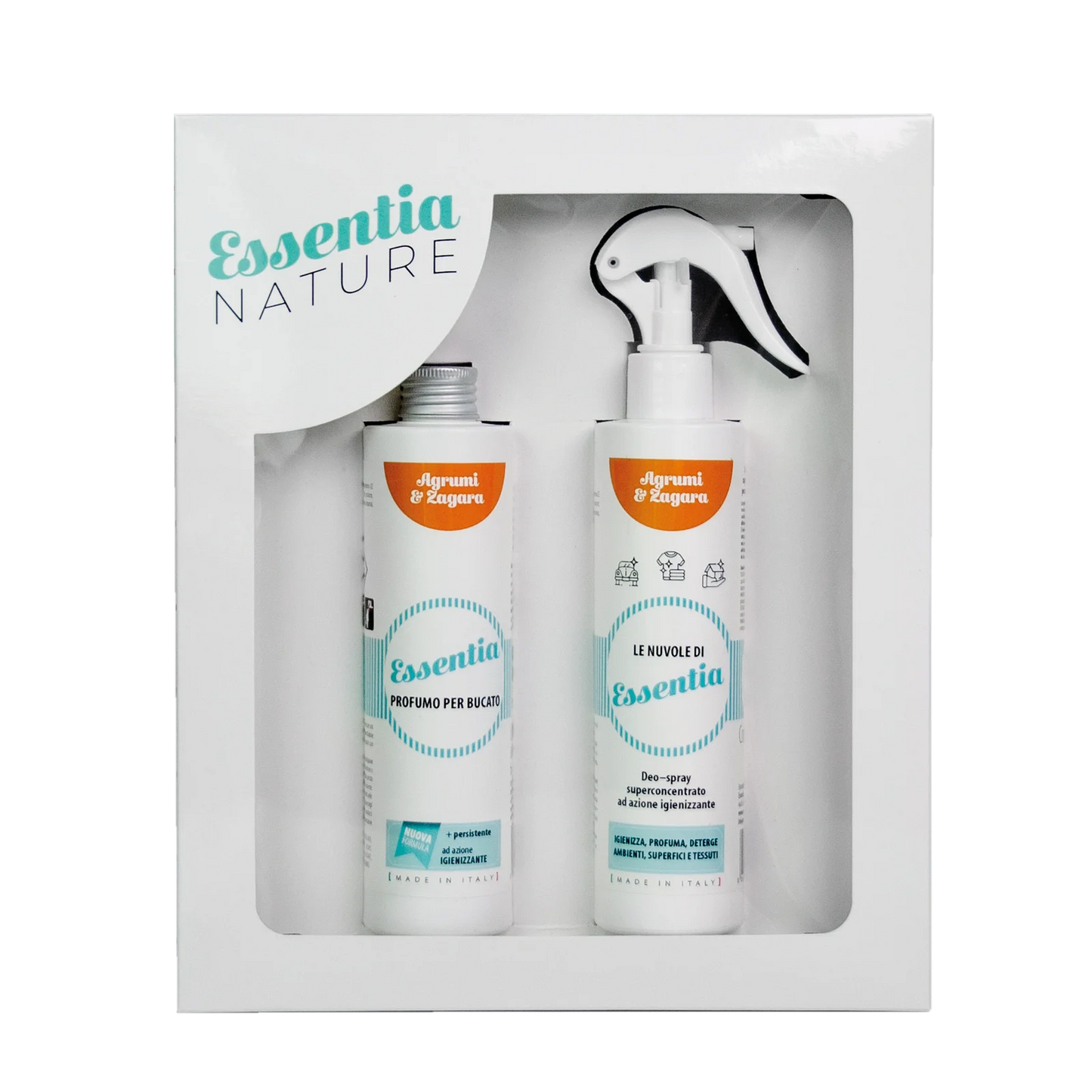 Dovanų rinkinys: Dezinfekuojantis namų purškiklis 250ml + Skalbinių parfumas 250ml – Citrus & Orange Blossom